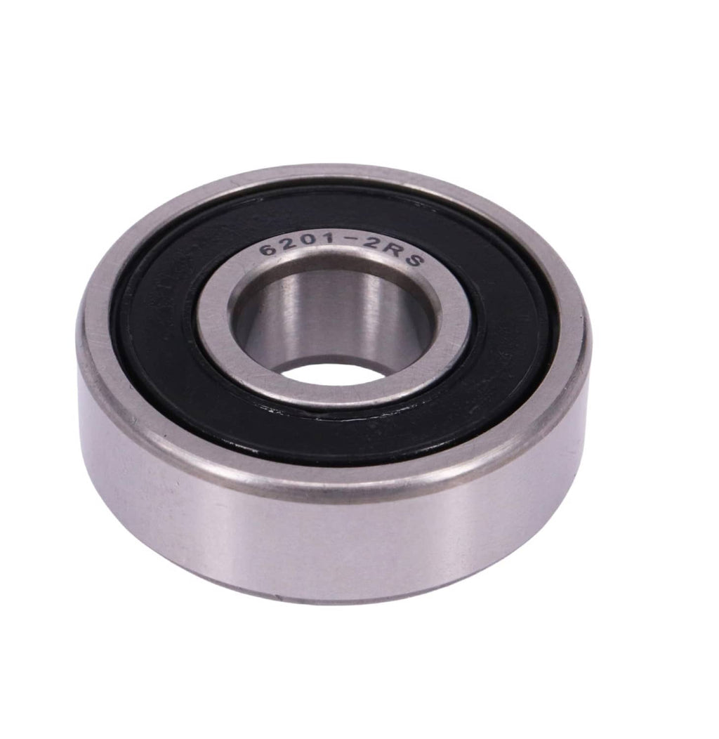 Single double-sealed deep groove ball bearing, metal outer ring with black seal