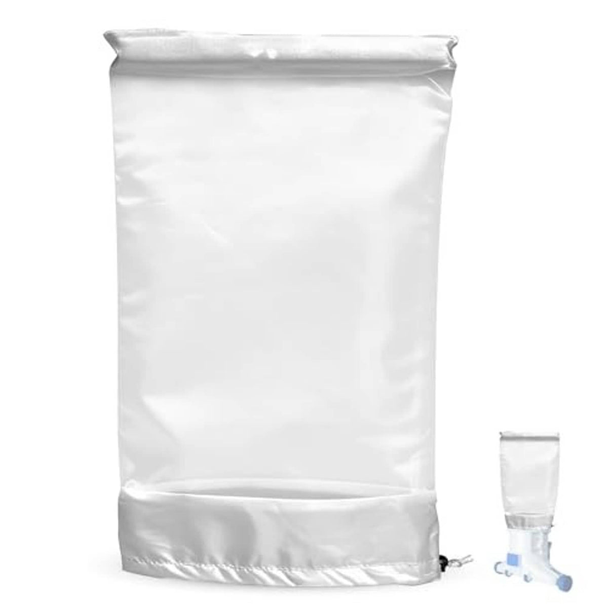 Replacement pool filter bag, white 100-micron mesh bag with wide sealed bottom seam