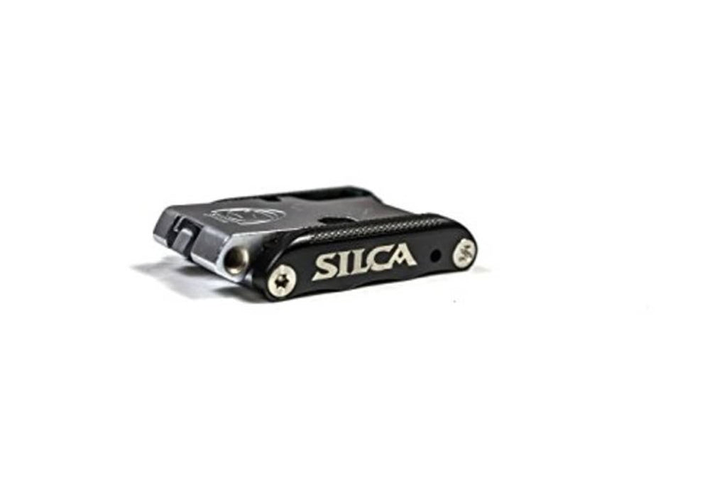 SILCA multi-tool with black casing and silver tool head, compact closed view