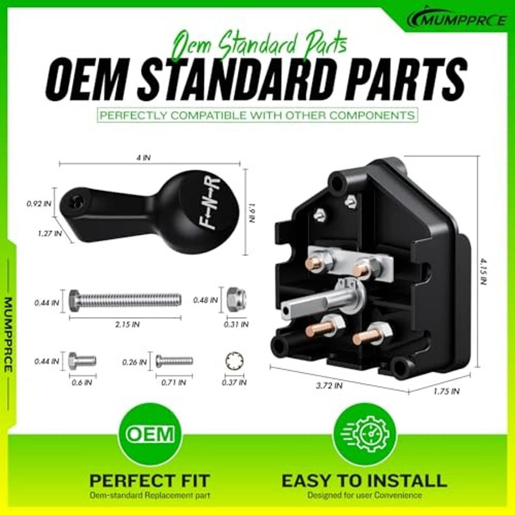 Forward-reverse switch OEM parts diagram with labeled measurements and contact layout.