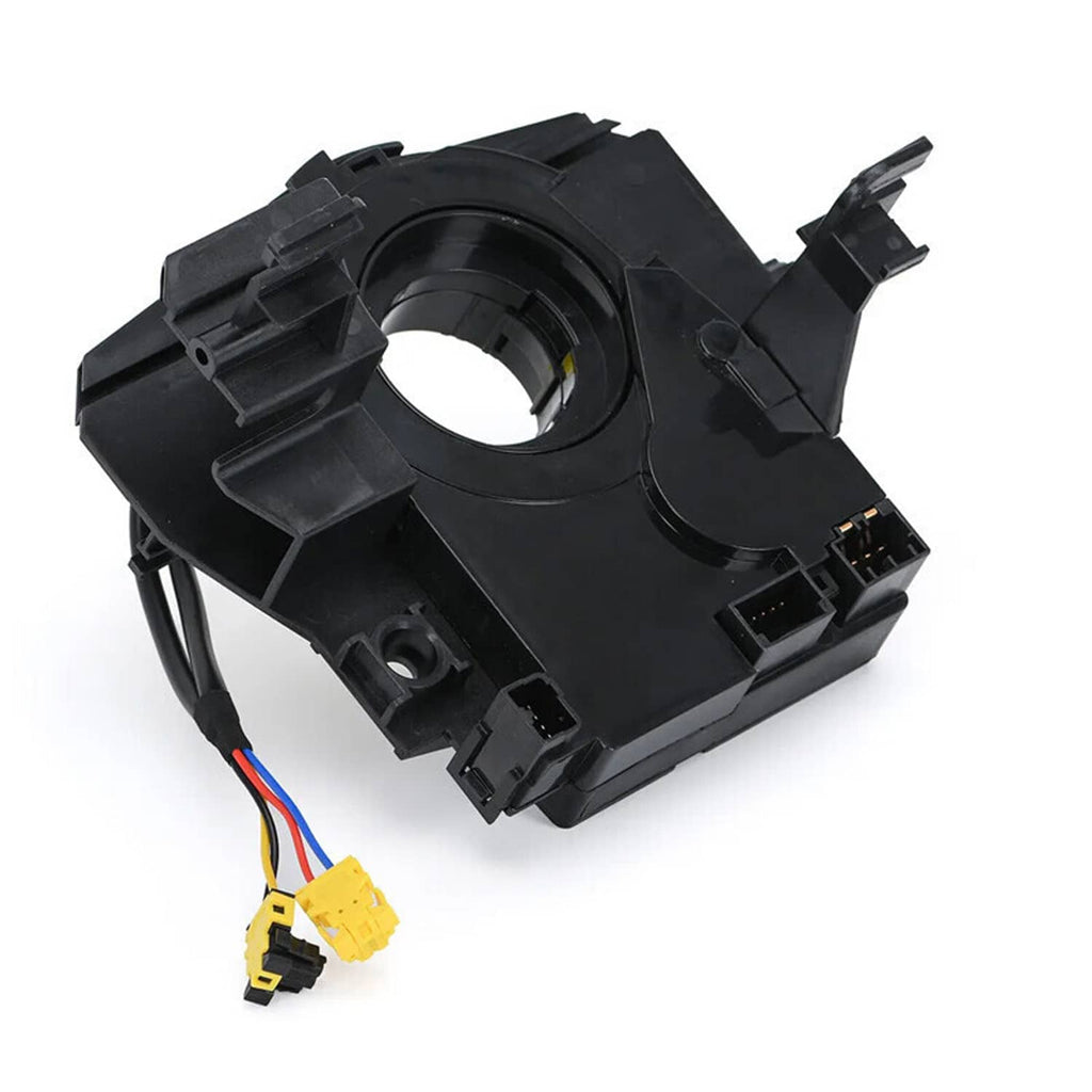 Clock spring contact assembly with wiring connectors for steering wheel, black plastic