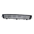 Front bumper lower center grille with black frame and silver bar pattern