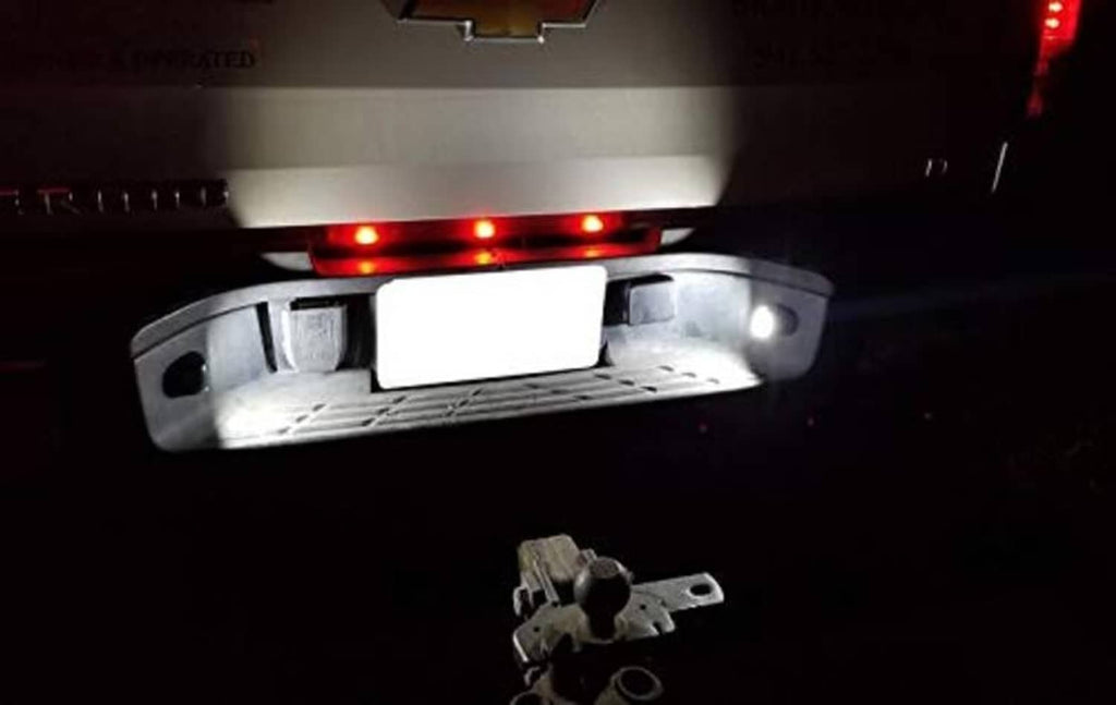 Close-up of three red LED sections on a rear LED ID light bar