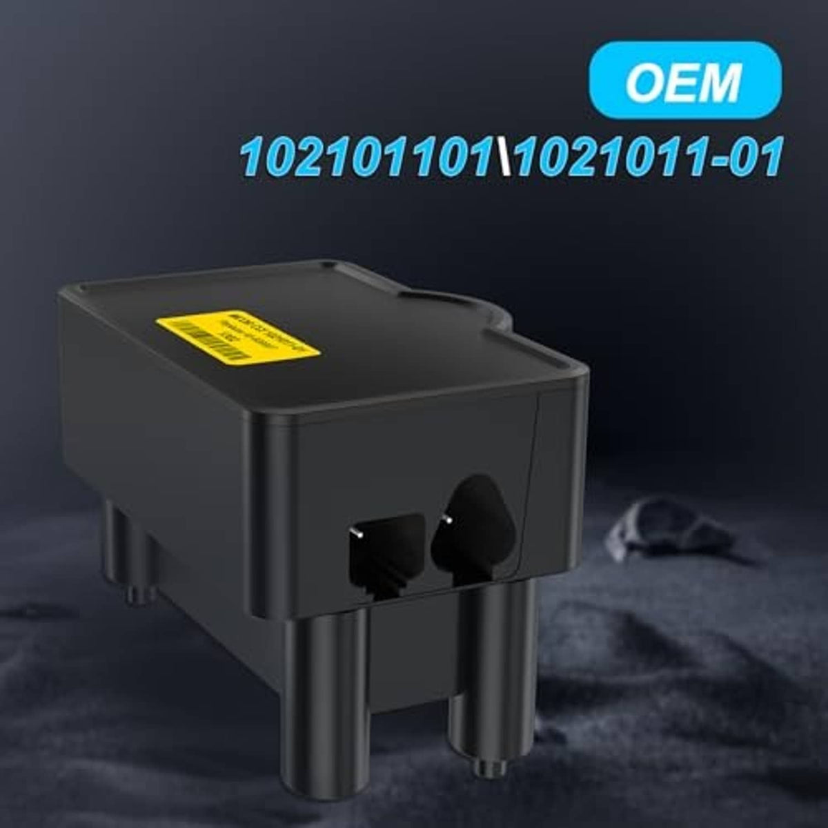 Golf cart throttle potentiometer accelerator module with yellow label, black housing and pins