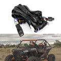 Light bar wiring harness with rocker switch and plug connectors for off-road use