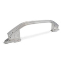 Front bumper reinforcement beam, silver metal with end brackets and mounting holes