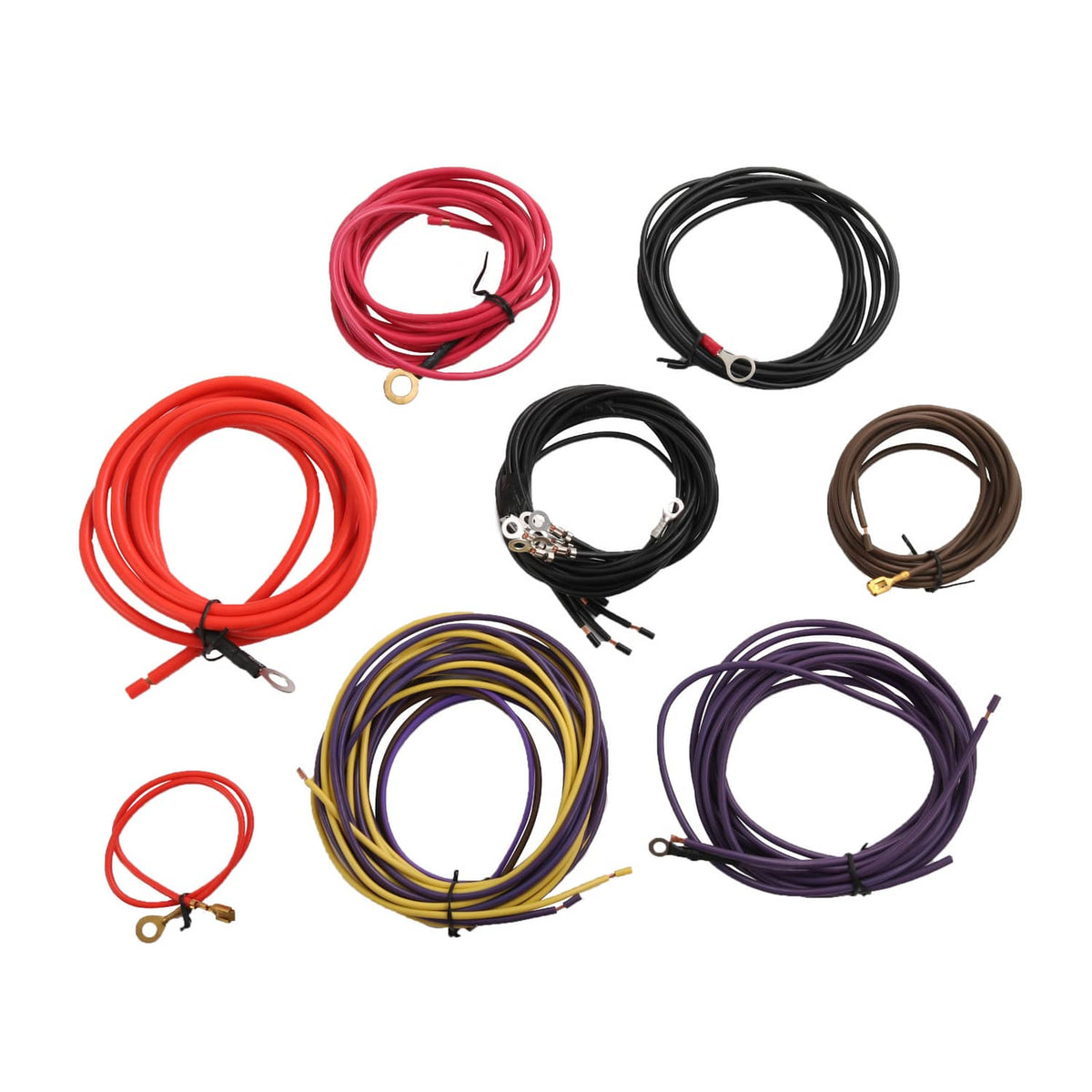 Complete wiring kit with multiple color-coded wire bundles and small inline connectors