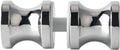 Polished chrome sliding shower glass door handle with two cylindrical grip knobs
