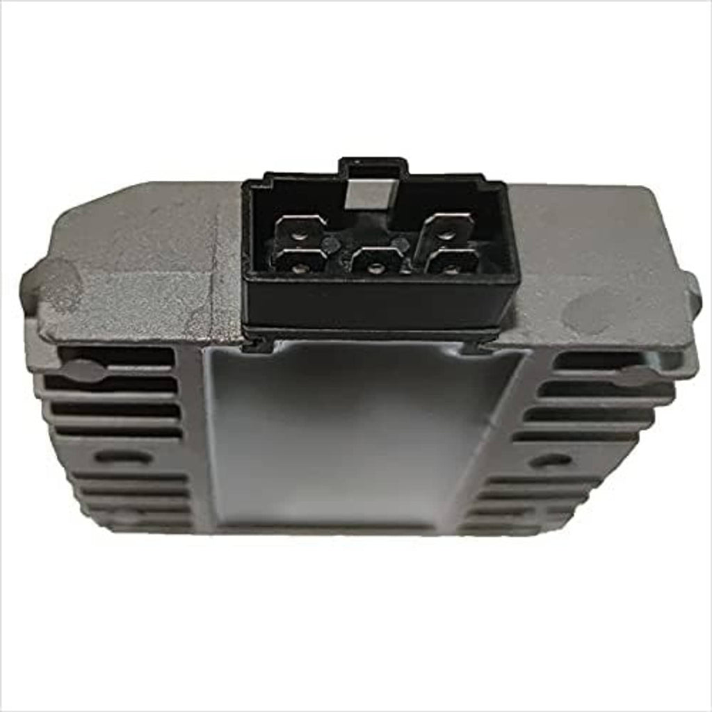 Voltage regulator rectifier with top black terminal block and gray vented housing