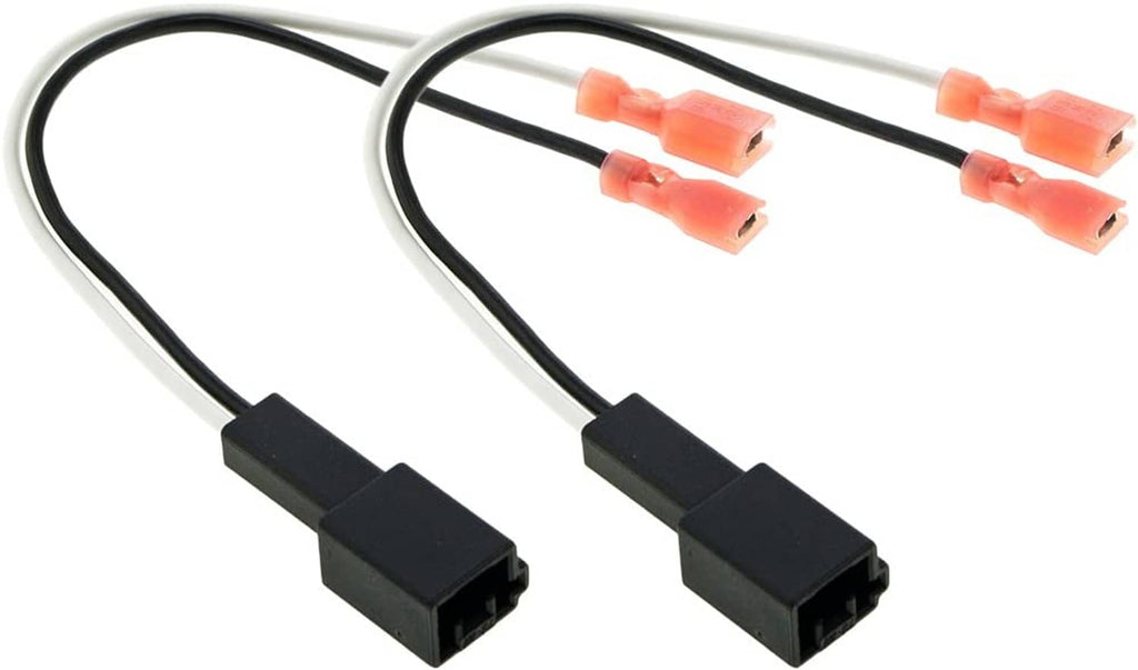 Speaker harness cable assembly, pair of black connectors with orange terminals