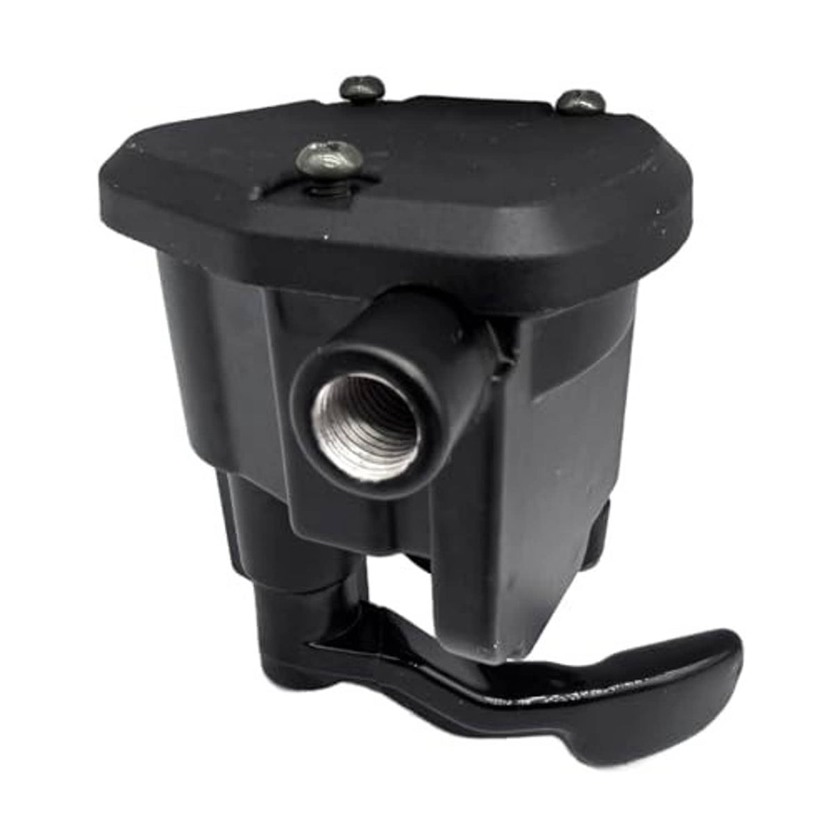 Thumb throttle control lever assembly, black body with threaded inlet fitting