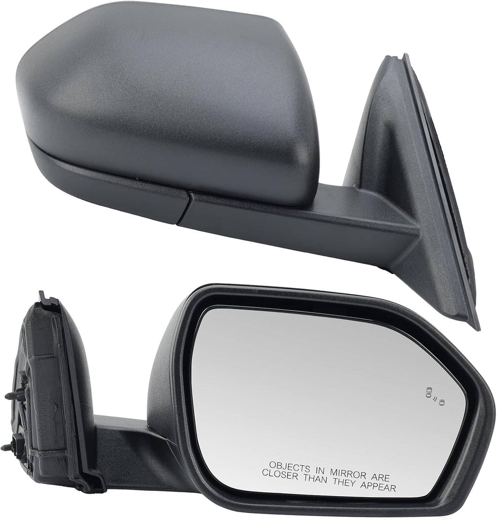 Right side power heated side mirror assembly with black housing