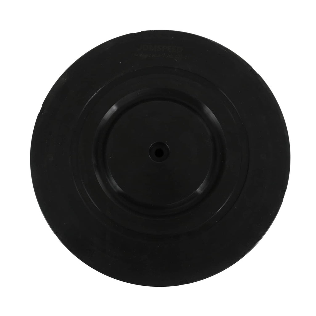 Engine air filter cartridge end cap close-up with central mounting hole