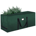 Green extra large Christmas tree storage bag with two carry handles and label patch