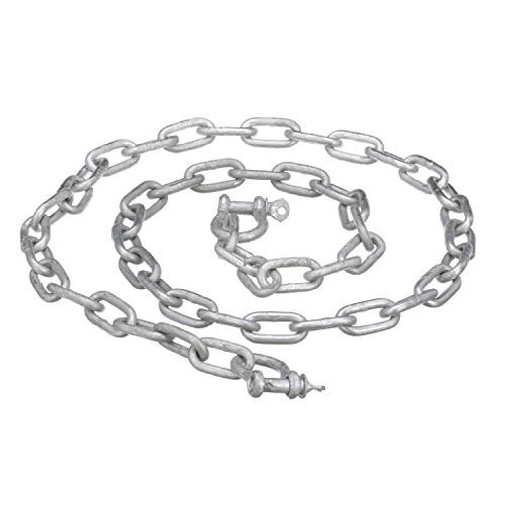 Galvanized steel anchor chain with end hook connector and swivel pin