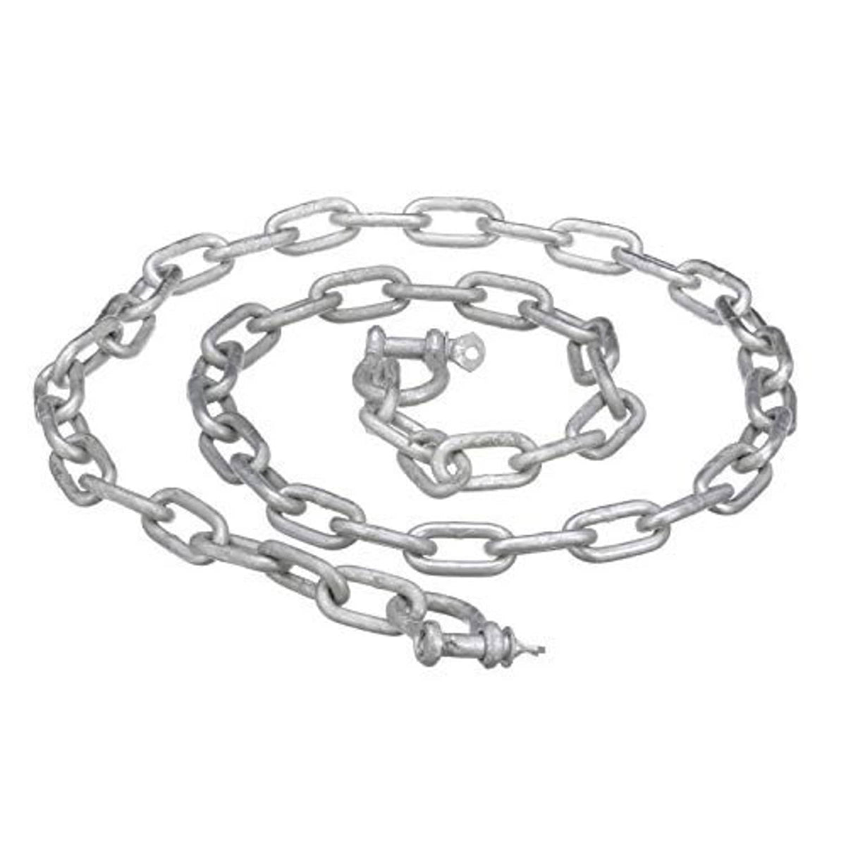 Galvanized steel anchor chain with end hook connector and swivel pin