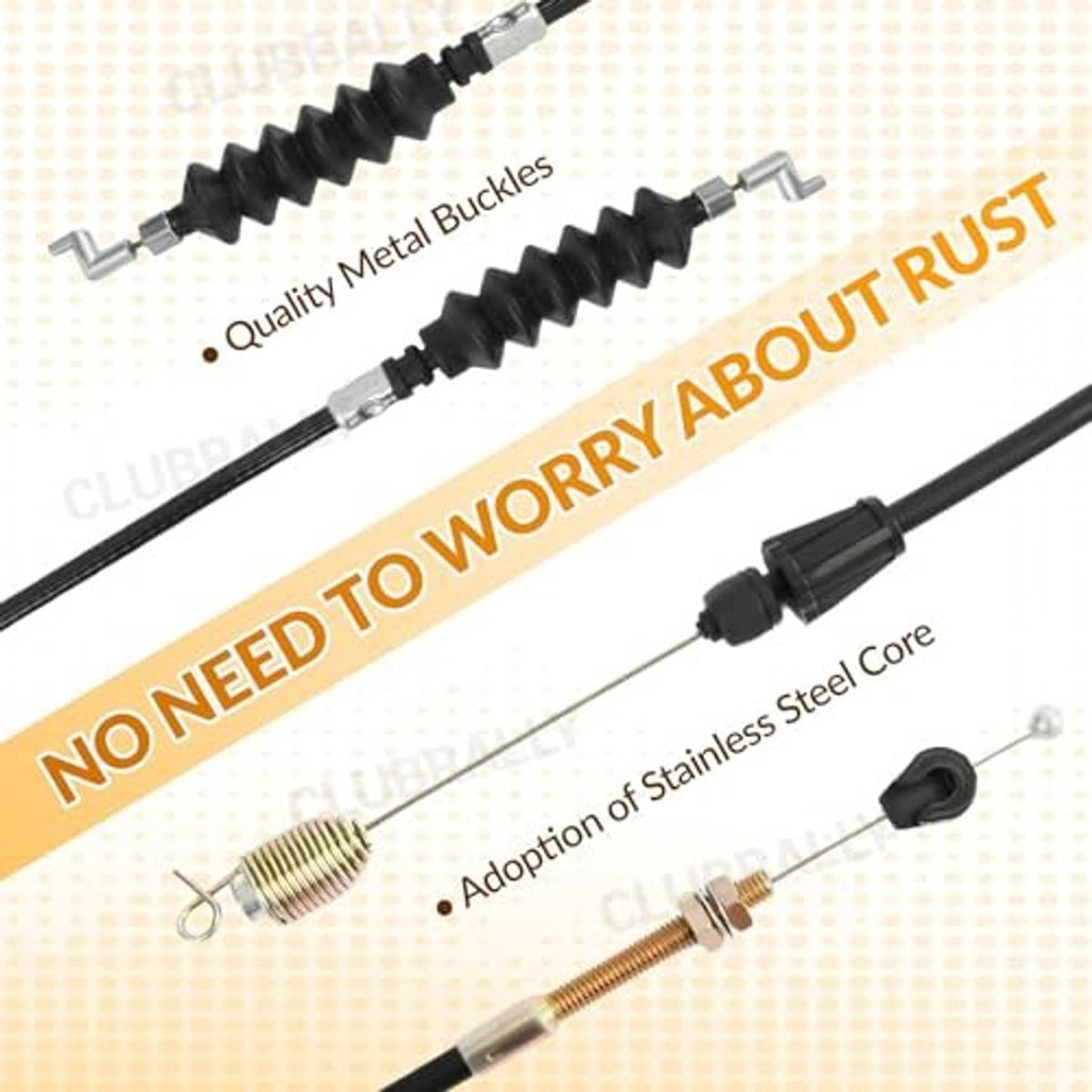 Throttle cable with metal buckles and stainless steel core wire