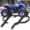 Black rear grab bar and bumper guard for ATV, heavy tubular steel with mounting brackets