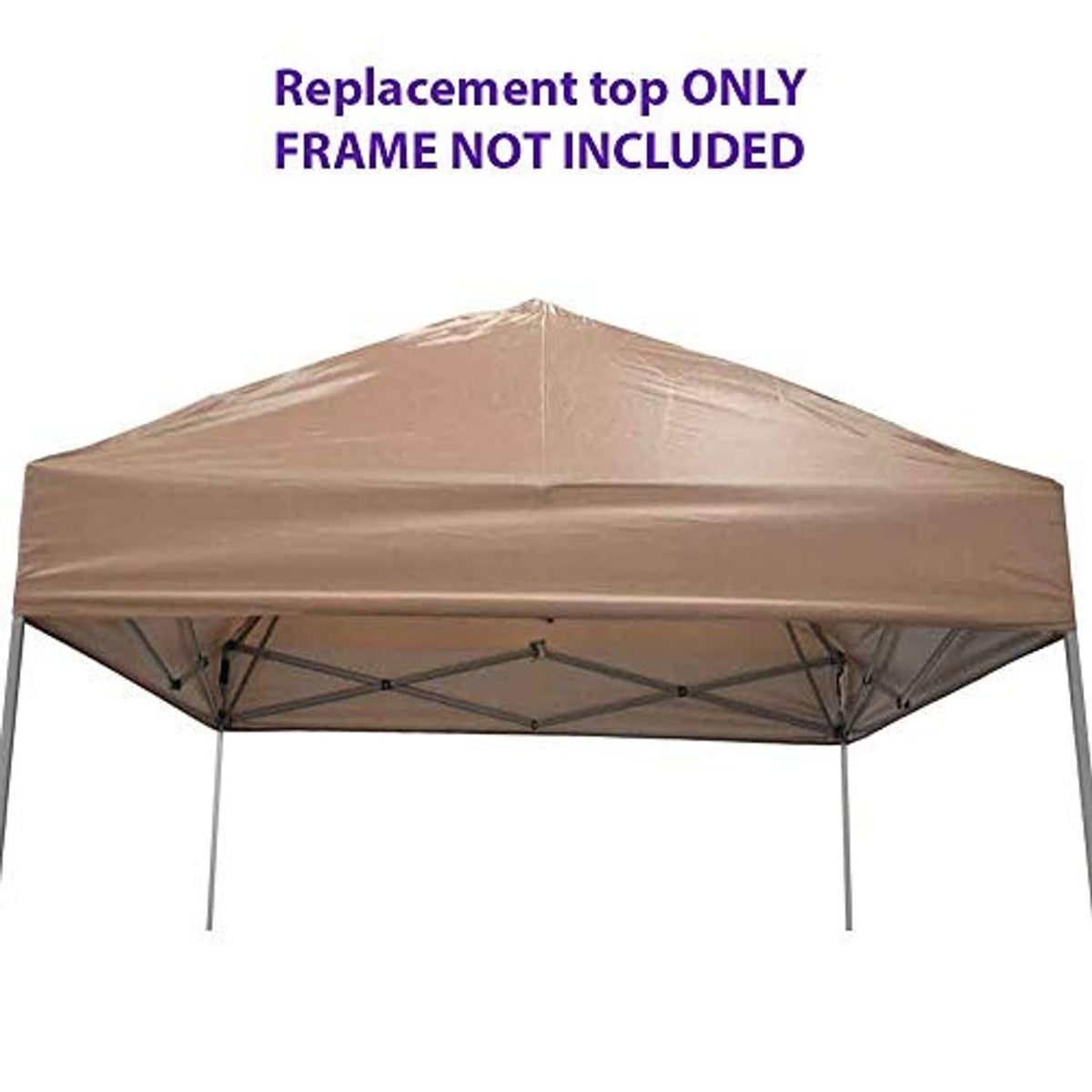 Khaki replacement canopy top cover with reinforced corners for freestanding shelter