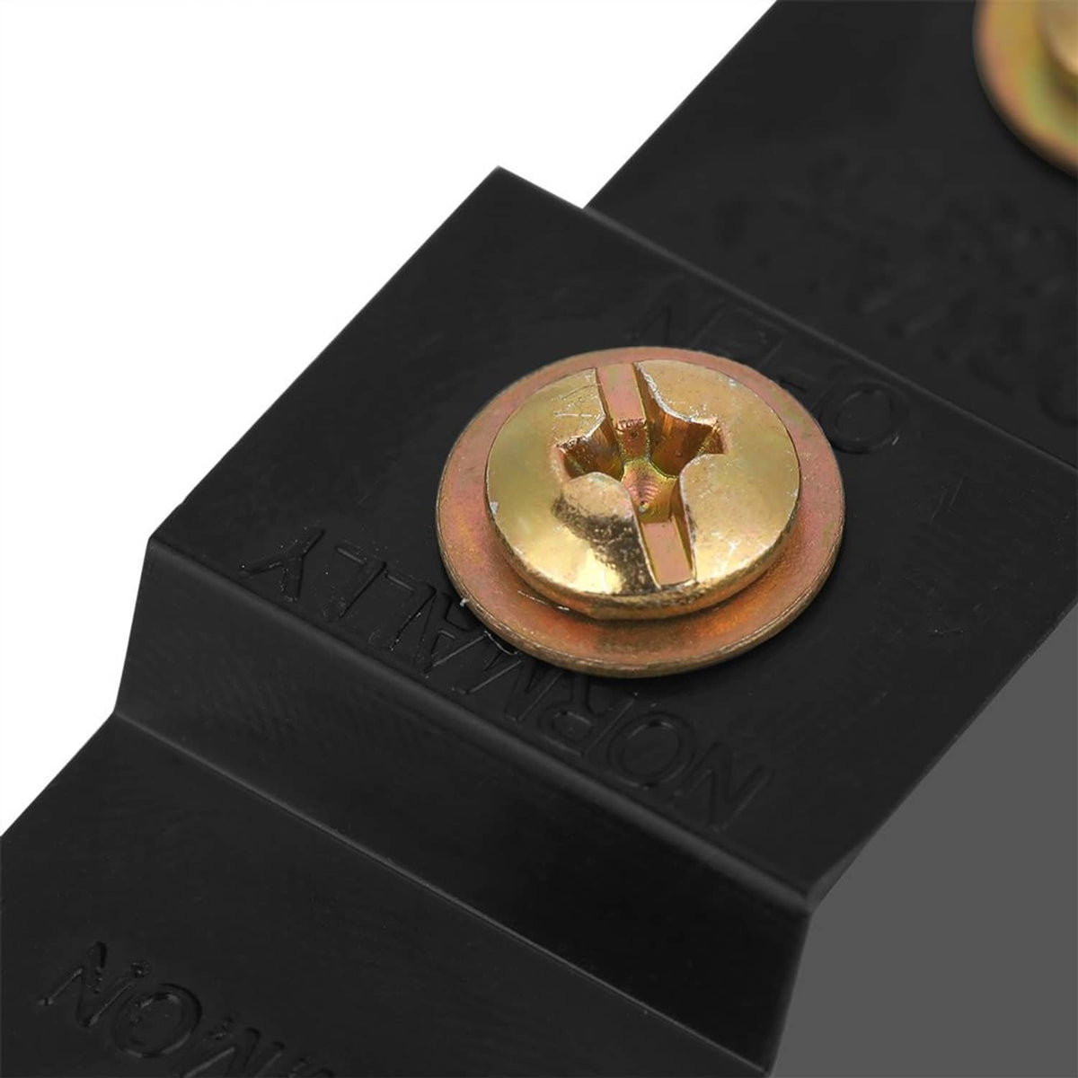 Micro limit switch contact button with round gold terminal on black base