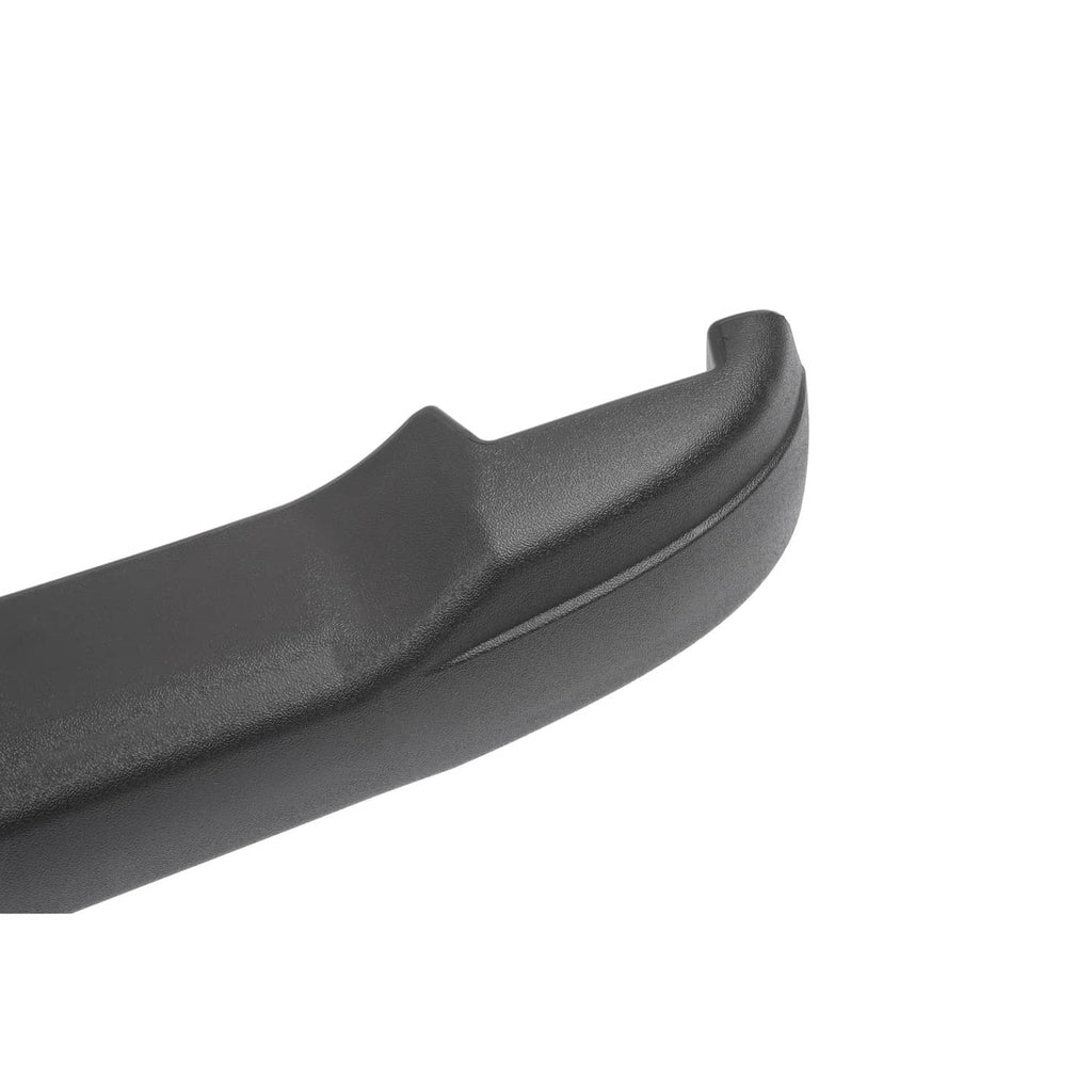 Dark gray bumper corner section with raised rim and smooth curved transition