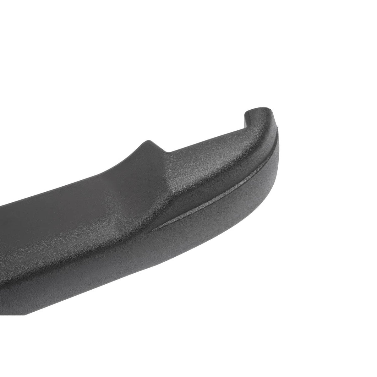Dark gray bumper corner section with raised rim and smooth curved transition