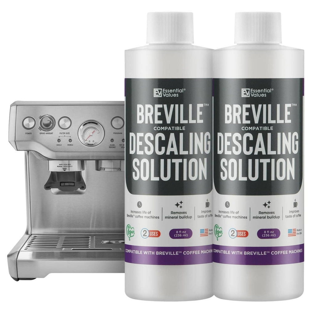 Descaling solution bottles, 2-pack, labeled for Breville coffee machines