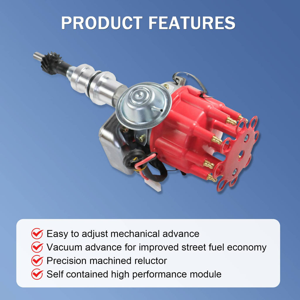 Small HEI distributor assembly with silver cap and red ignition module