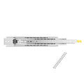 Full extension drawer slide rails with soft-close and ball bearings, silver steel pair
