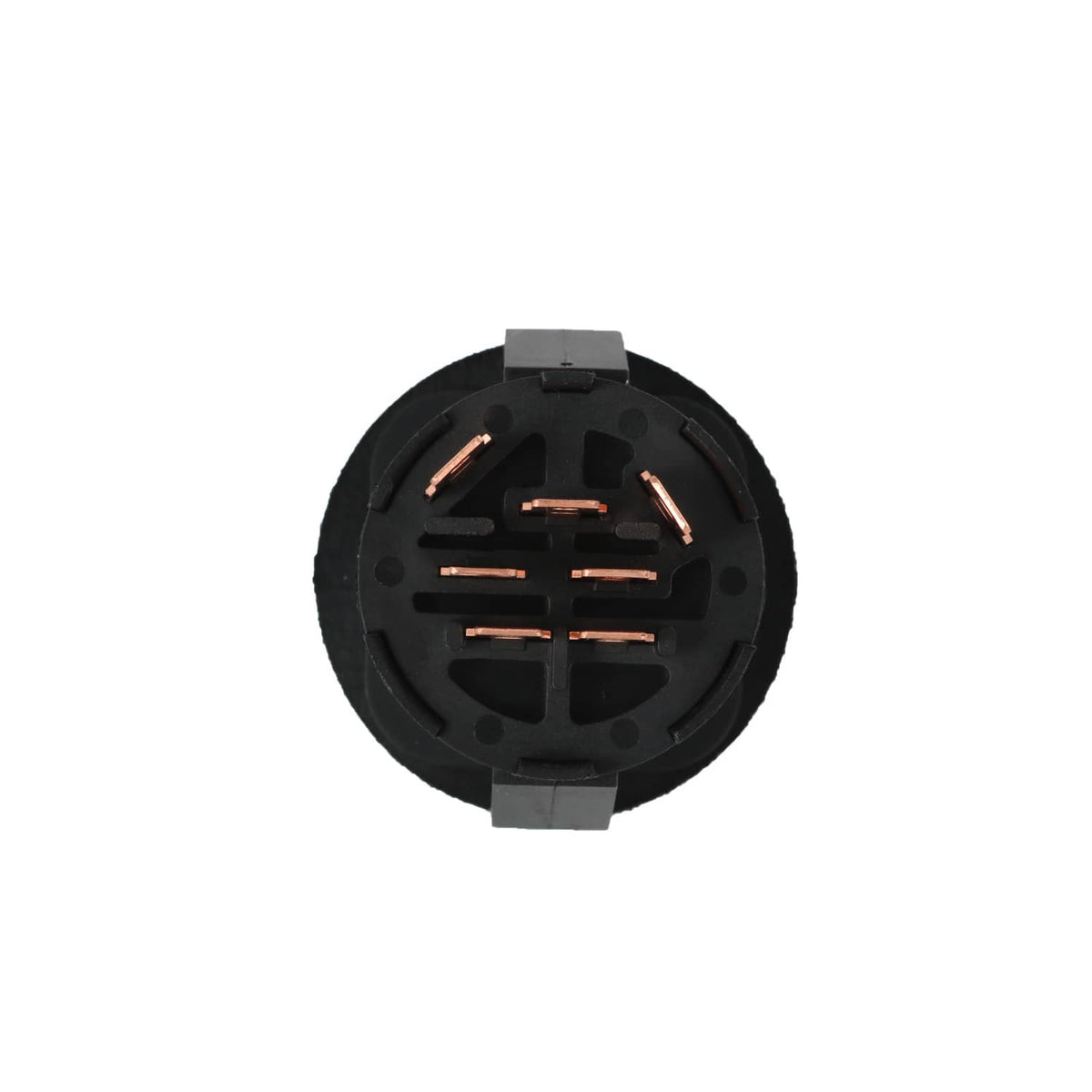 Ignition starter switch underside view with copper contact strips and mounting tabs