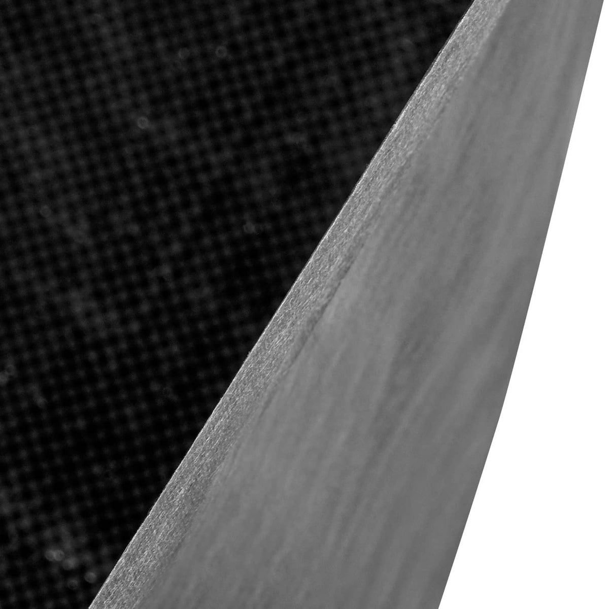 Gray vapor barrier house wrap sheet edge with fine textured surface