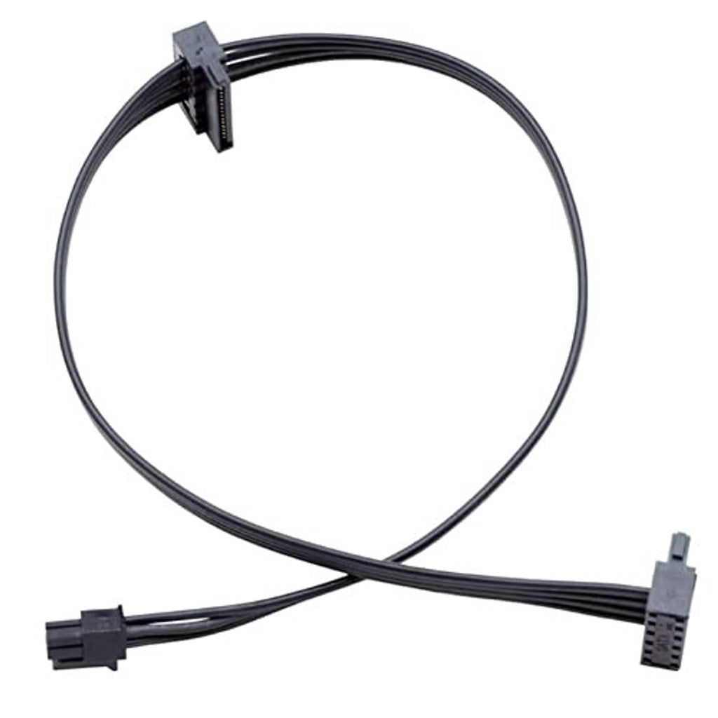 ATX mini 4-pin to dual SATA power cable, black wire with two daisy chain plugs