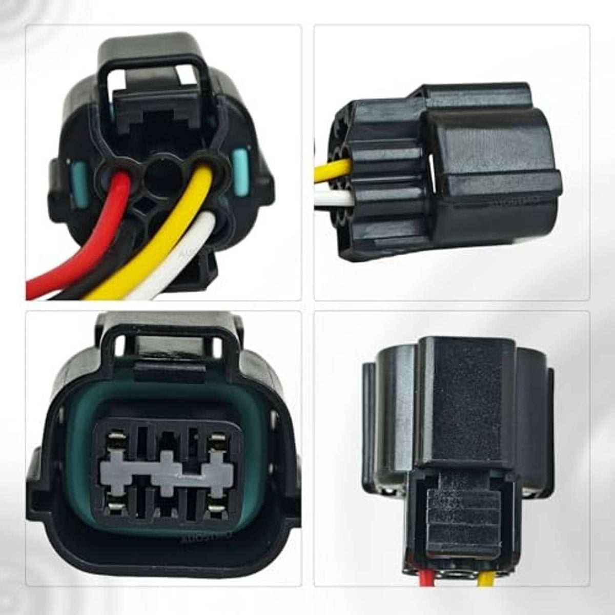 Idle Air Control pigtail harness with black connector housings and colored wire leads