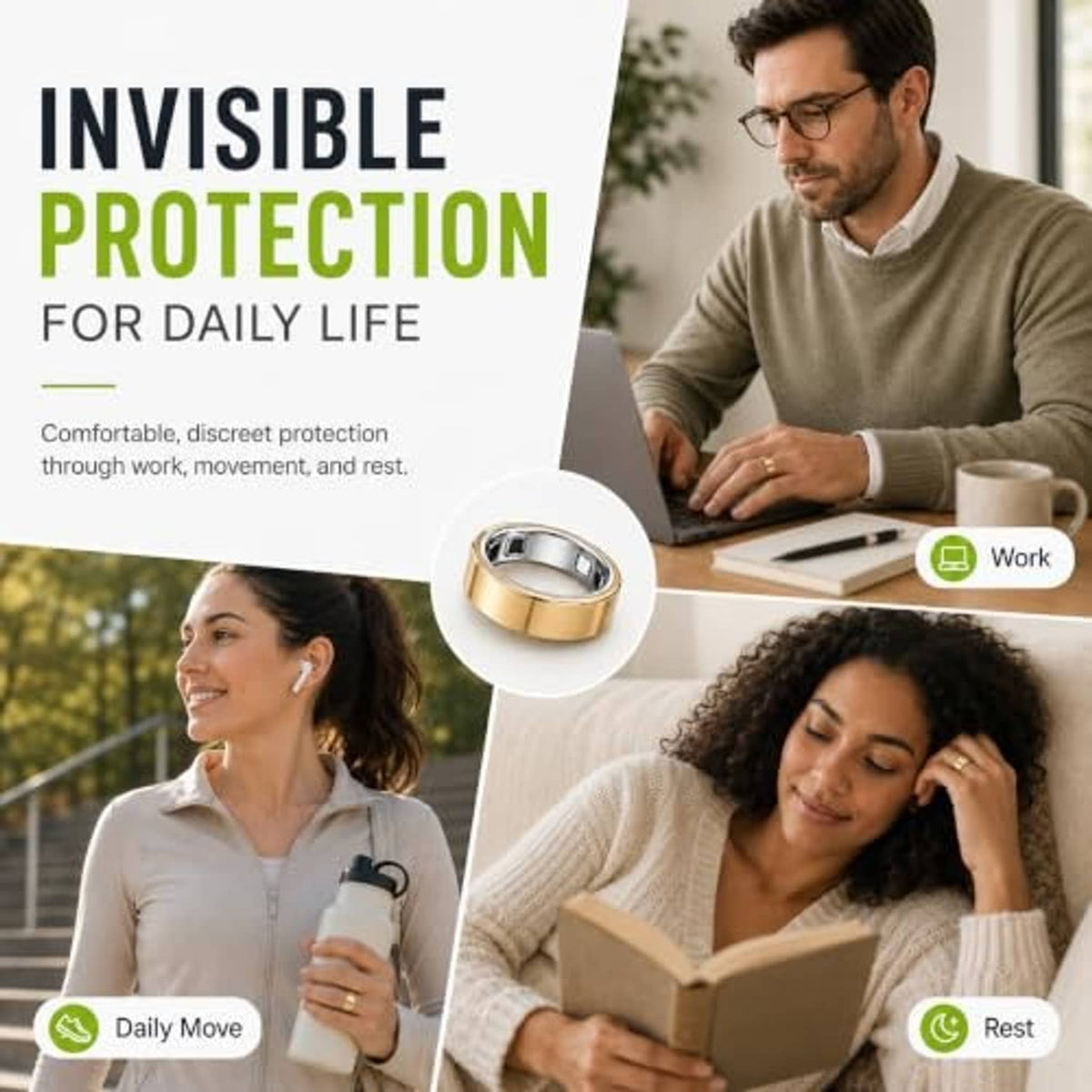 Invisible clear protective Oura ring cover, discreet fit for everyday use