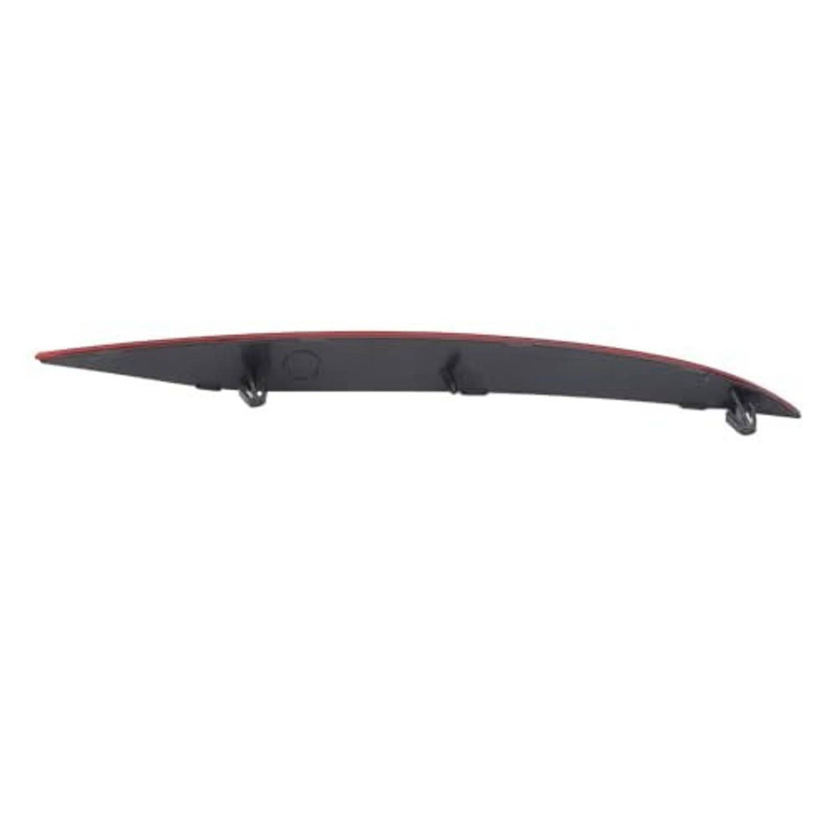 Red reflective bumper strip mounted on black base with side mounting tabs