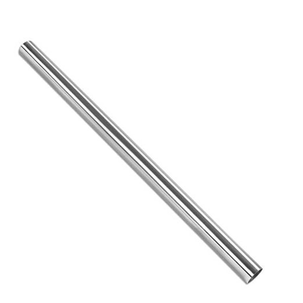 Polished stainless steel exhaust tubing pipe, round 2.5 in OD, smooth ends