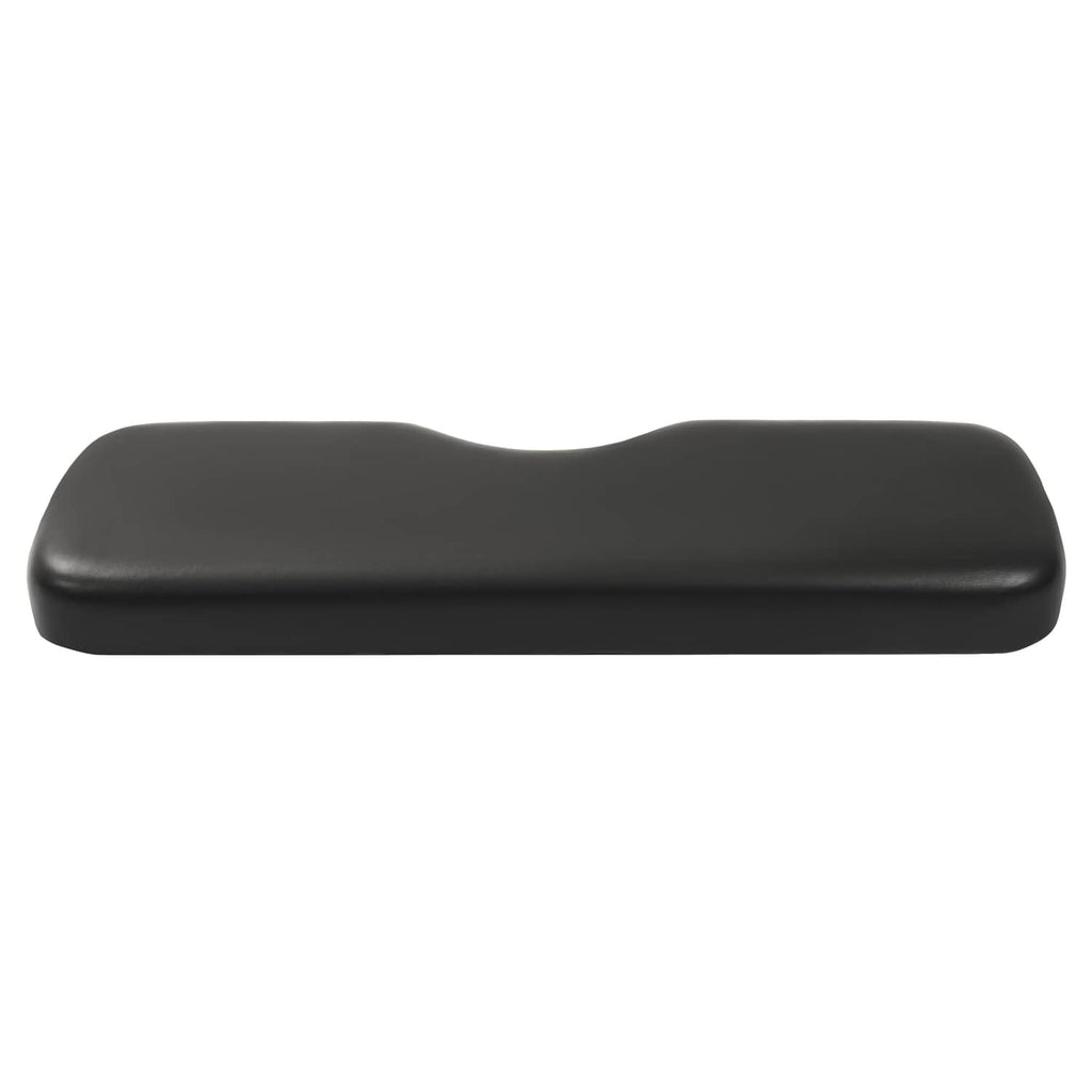 Golf cart seat back cushion with flat top surface and dark black molded shape