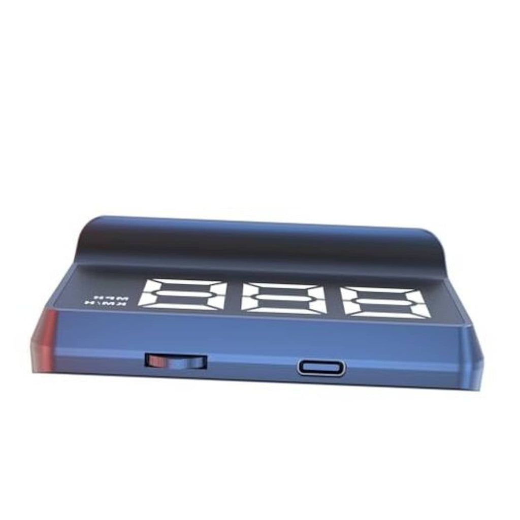 Car HUD speedometer head-up display unit with illuminated digital speed readouts