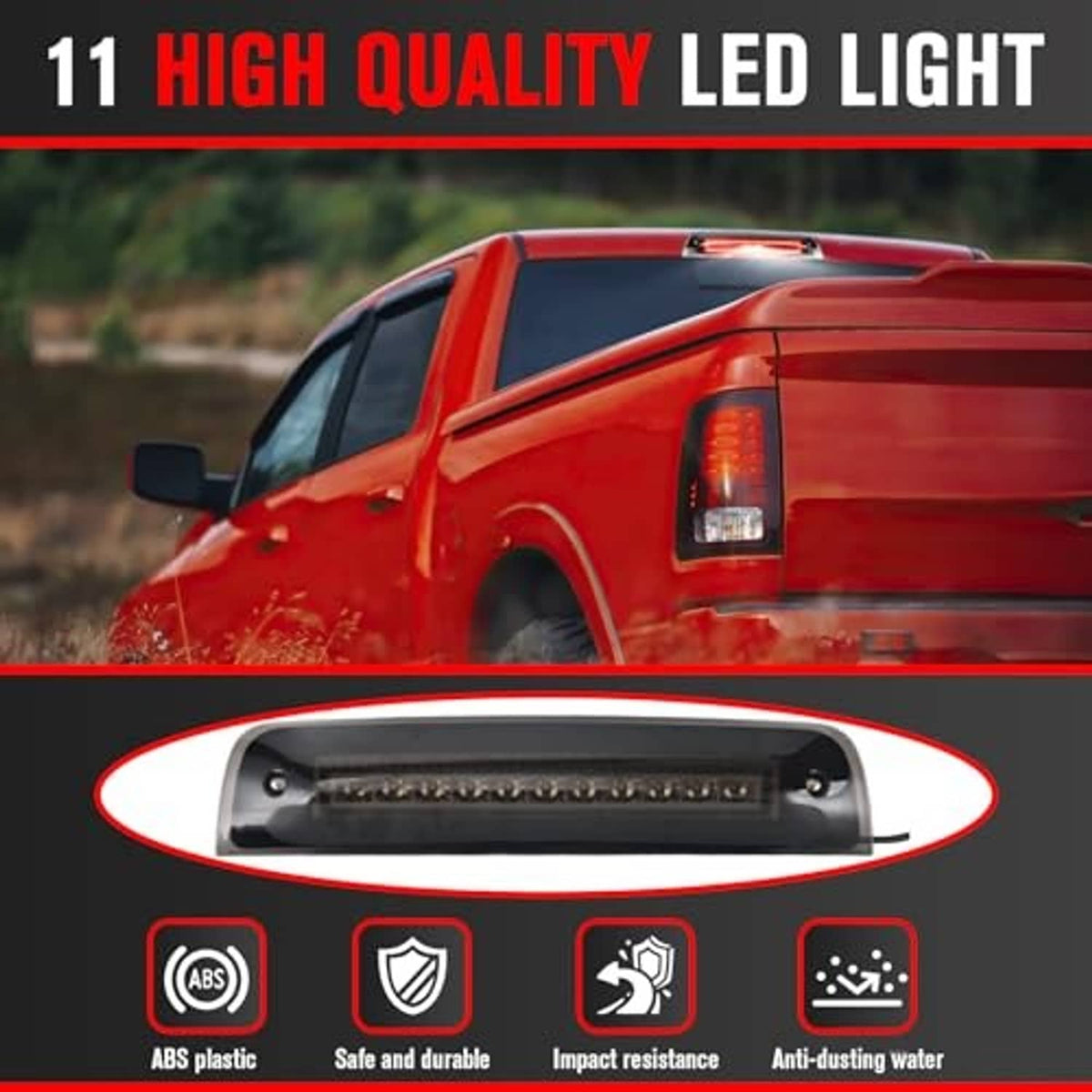 LED third brake light module with multiple small LEDs inside clear cover