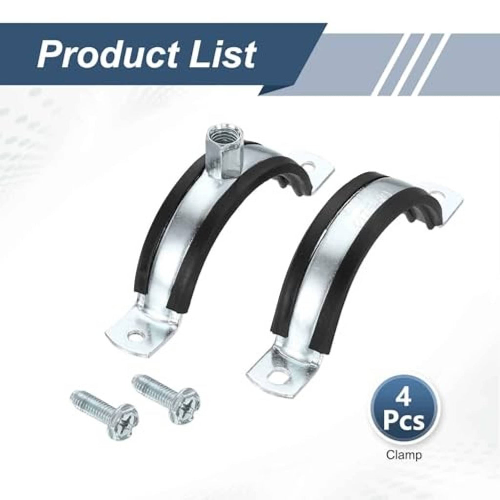 Galvanized split ring pipe clamp set with 4 pieces and mounting screws