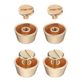 Gold-toned rivet stud handbag feet set with flat caps and threaded posts (4 pieces)