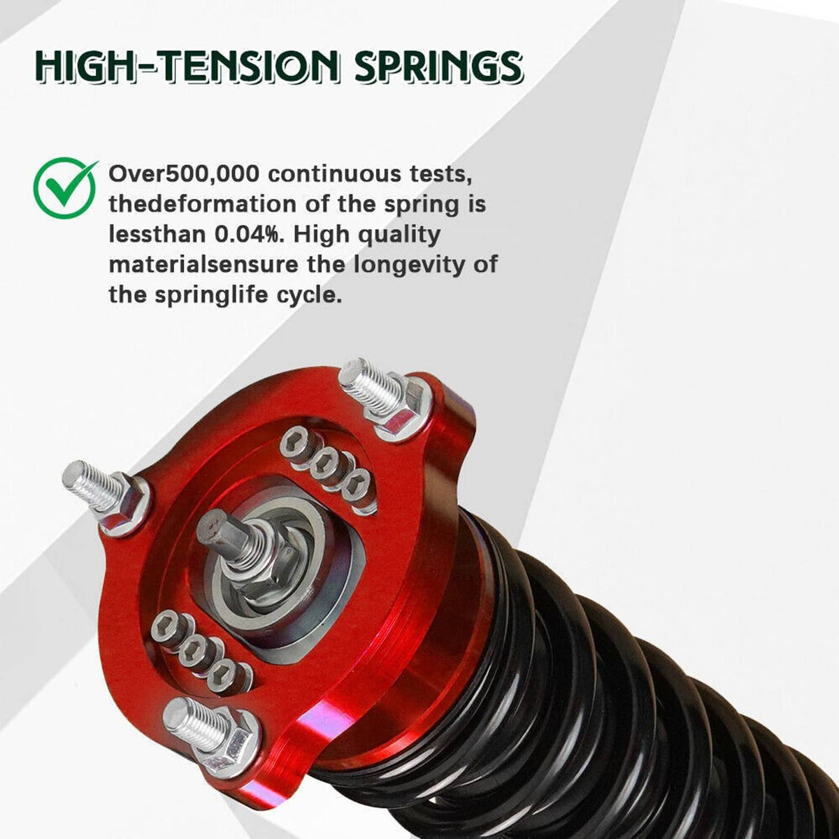 High-tension spring coilover spring and red upper mounting plate