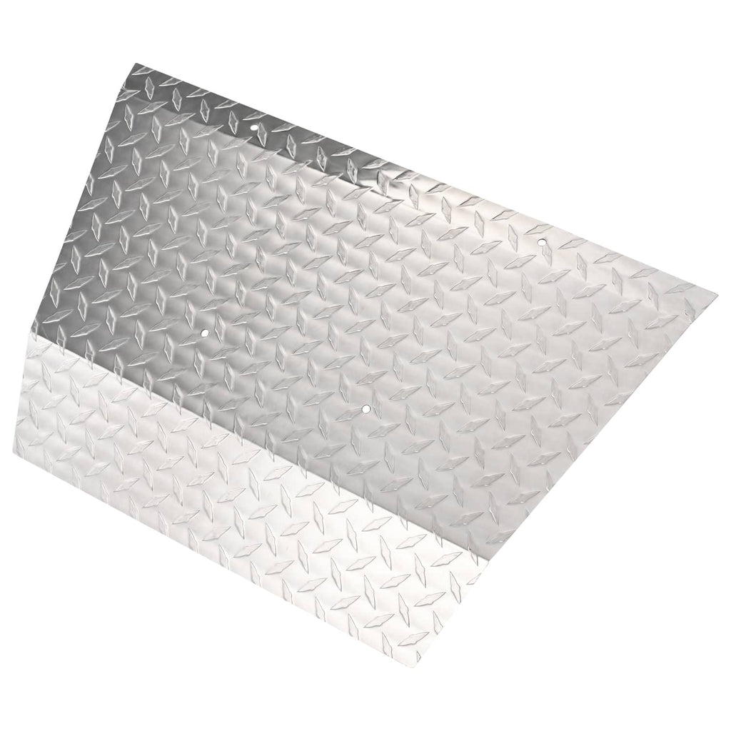 Aluminum diamond plate front bumper cover with slotted cutout and mounting holes