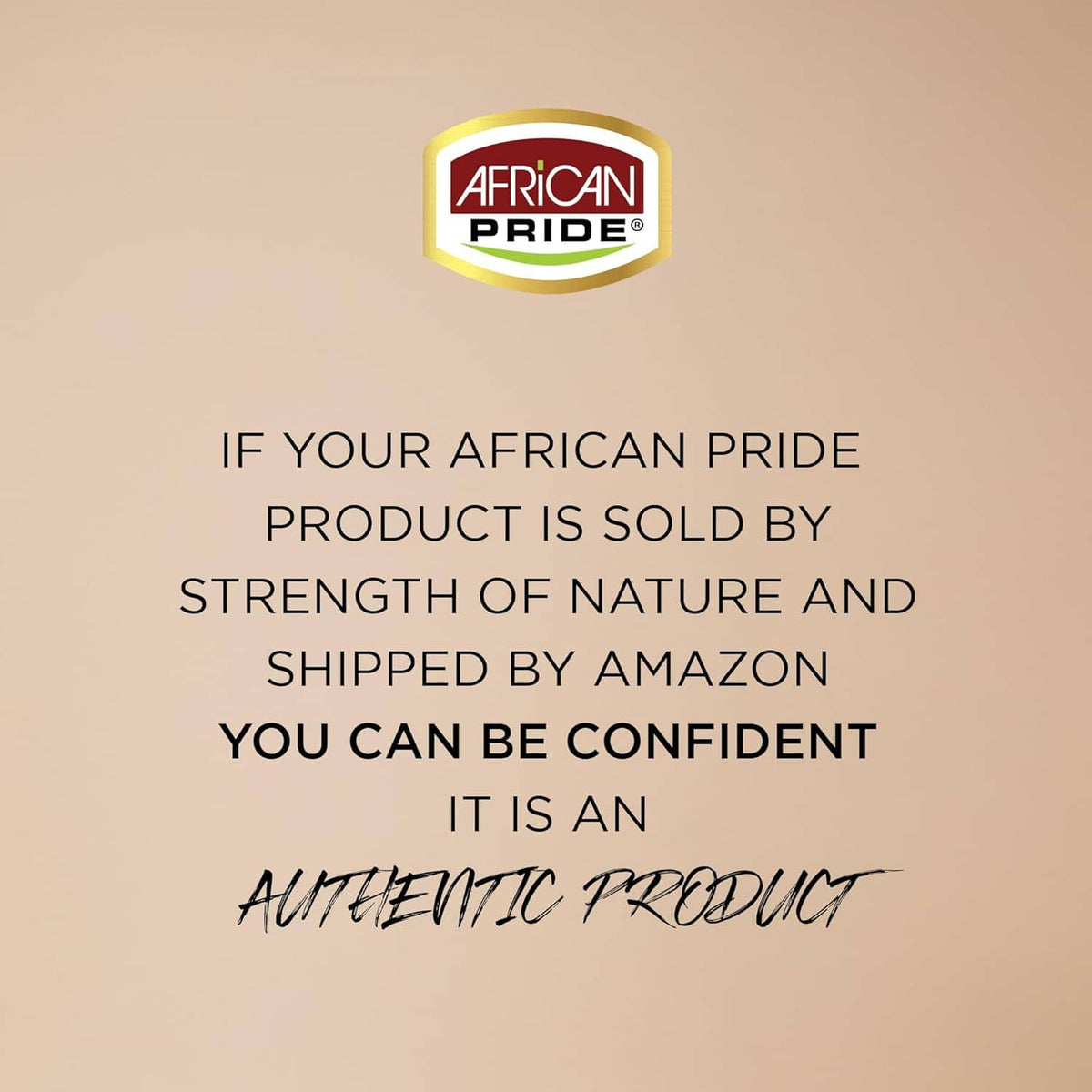 Hair oil authenticity graphic with African Pride logo
