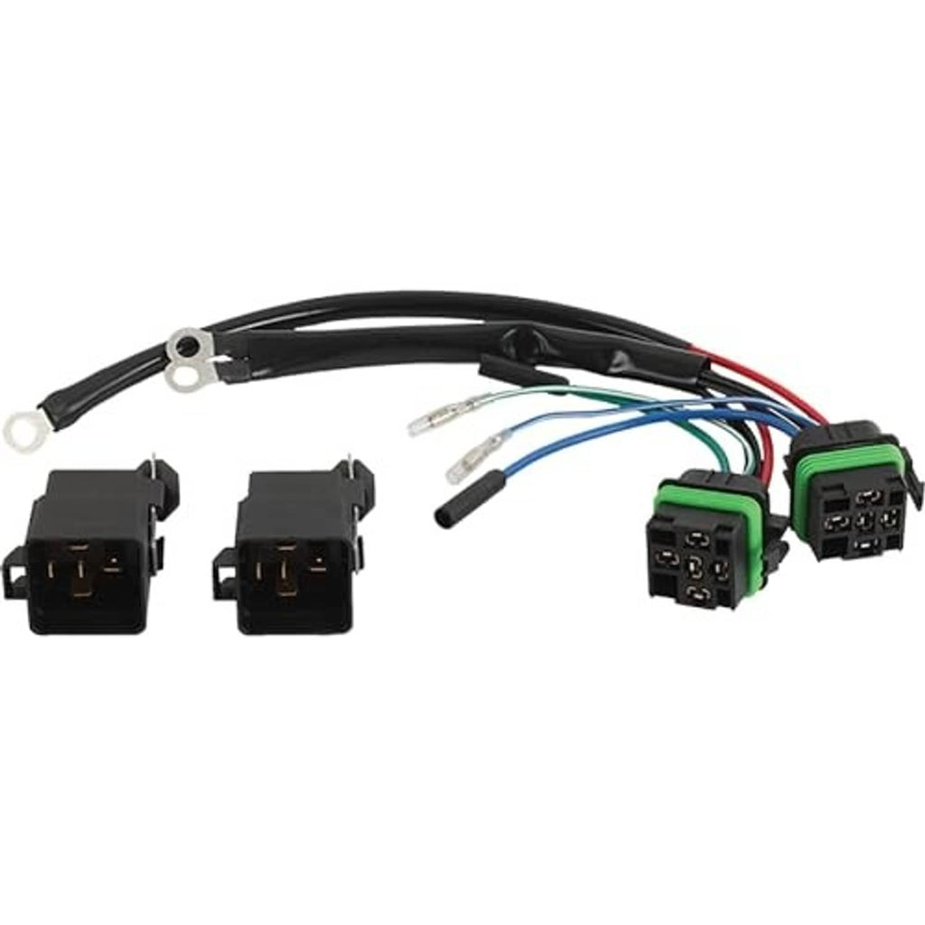 3-wire wiring harness with black housings and color-coded wire bundle