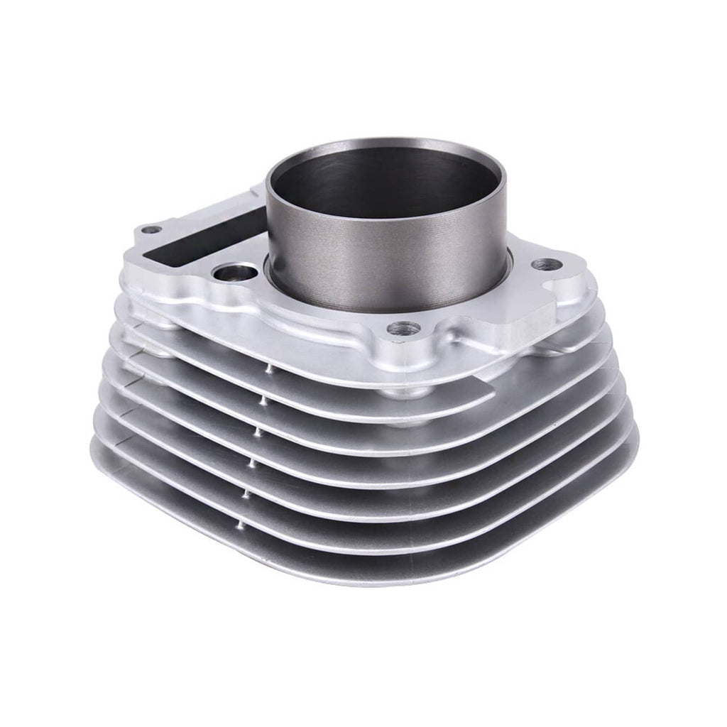 Metal ATV cylinder block with piston bore and mounting bolt holes