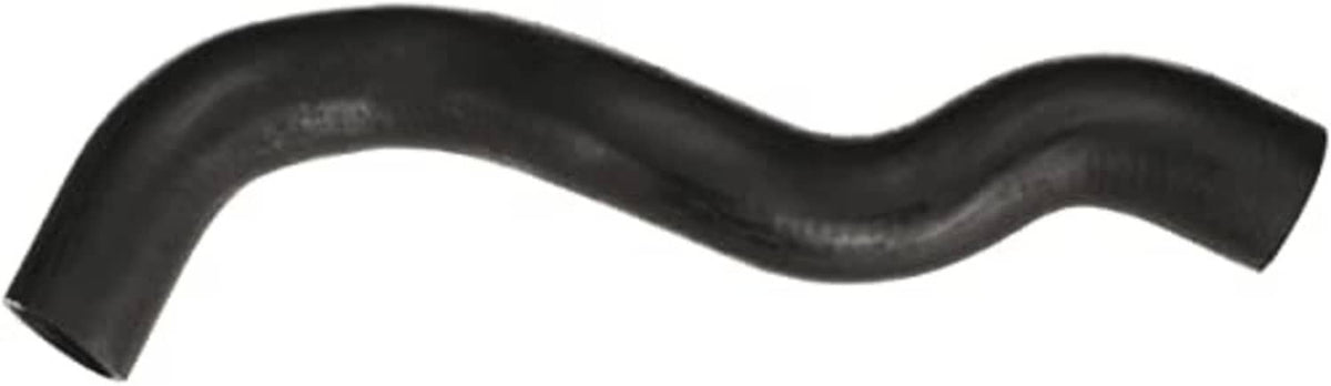Black molded coolant hose with smooth wavy curve and short angled outlet ends