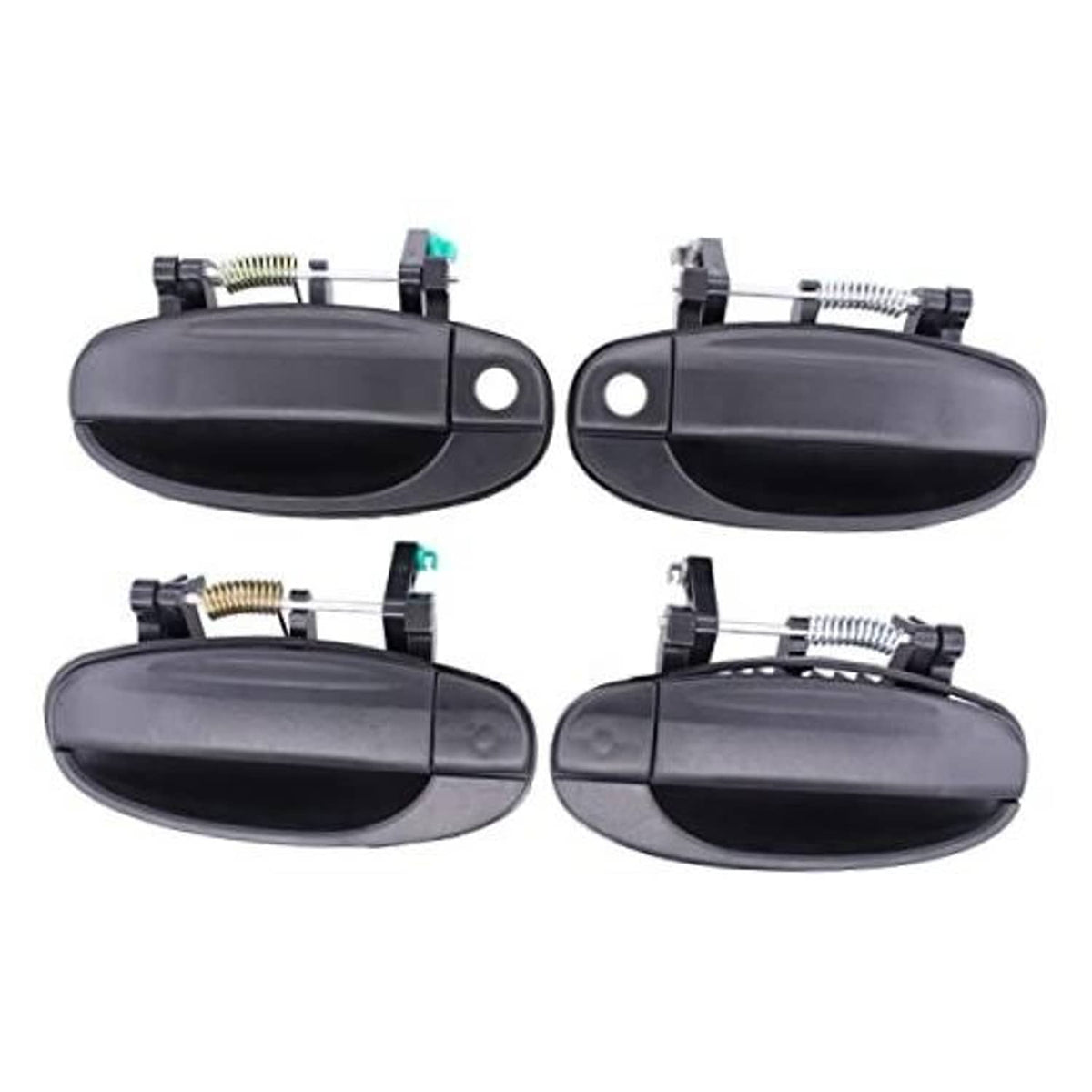 Textured matte black exterior door handles, four front-facing units