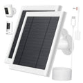 White solar panel charger with wall mount bracket and cable coil