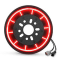 Round black spare tire LED brake light with bright red illuminated ring